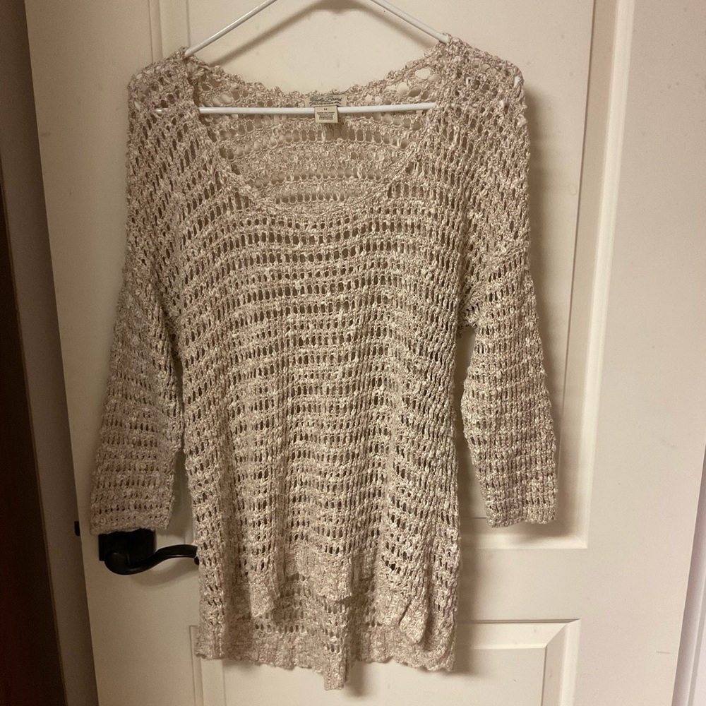 Lucky Brand Crochet Sweater EUC Size M